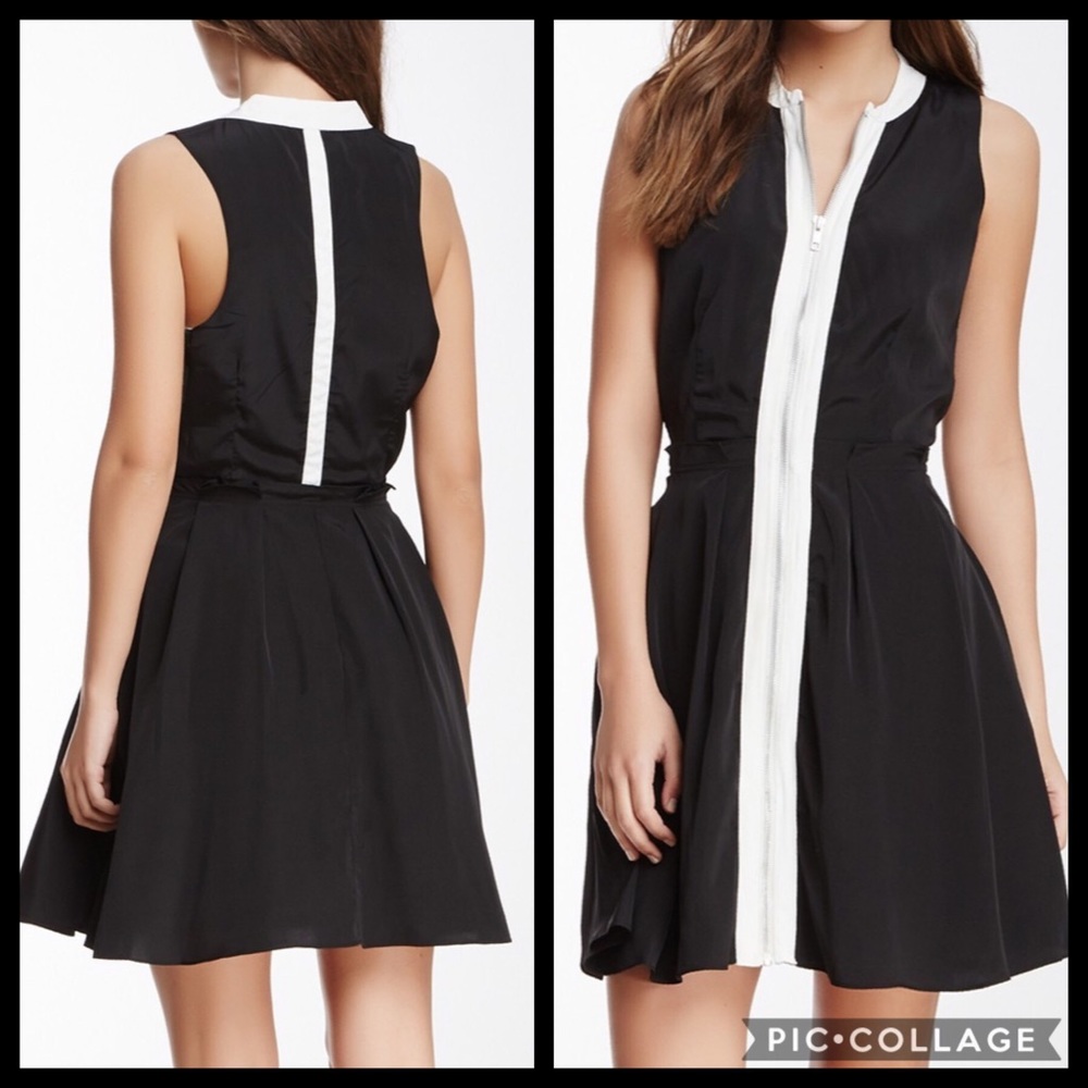 W118 Black Zip Front Frederick Dress